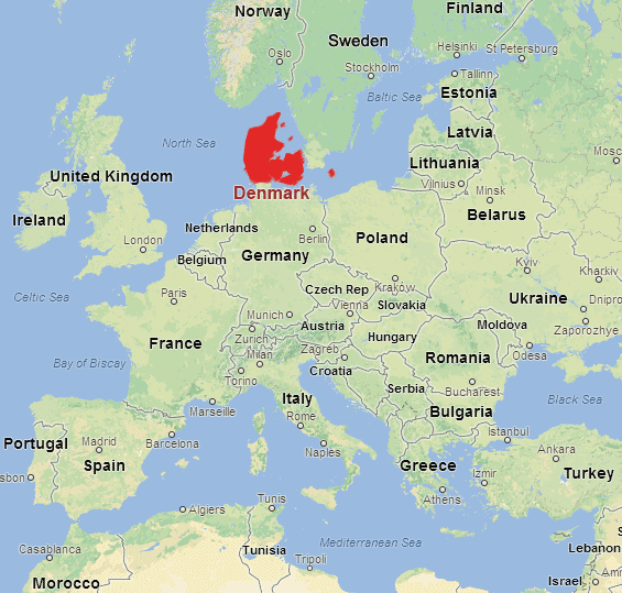 Denmark Euro Map
